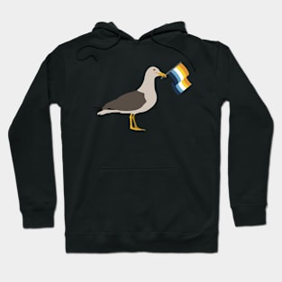 Seagull Holding Aroace Pride Flag Hoodie